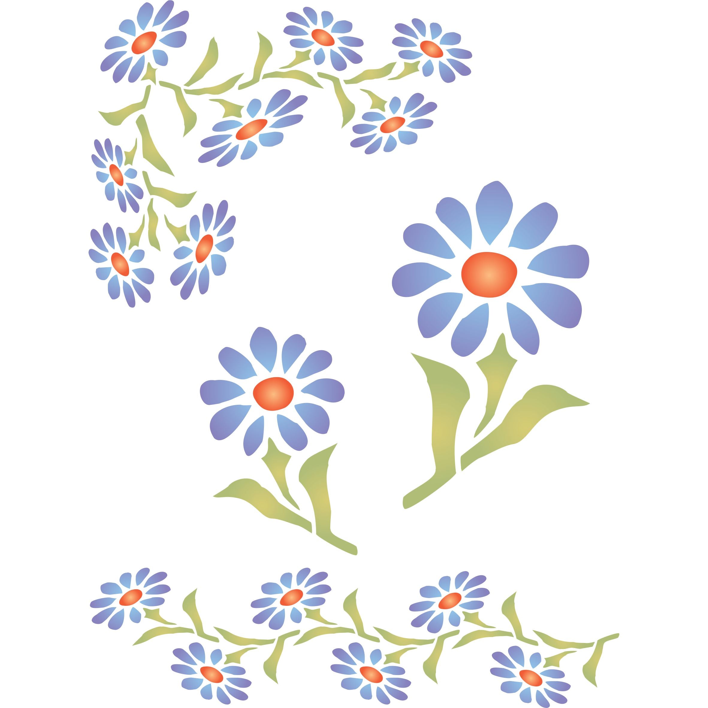 Gerbera Daisy Stencil, 6.5 x 8.5 inch - Mix Media Layering Classic Flower Designs