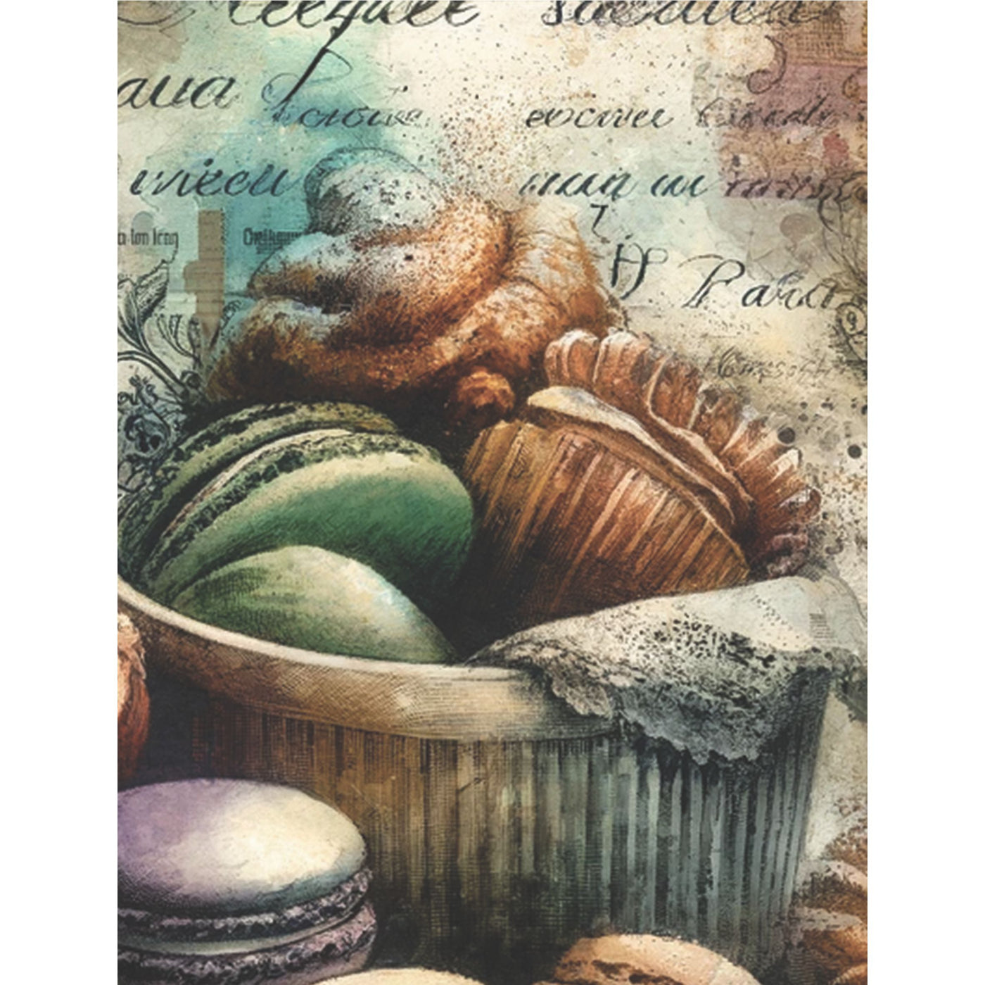 Macaroons Rice Paper, 8 x 10.5 inch - for Decoupage Scrapbooking Cards Crafts