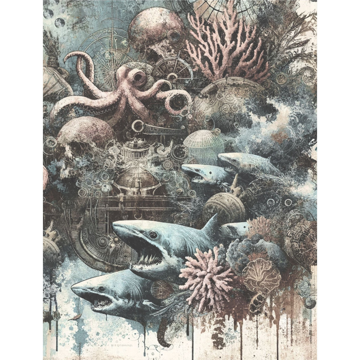 Reef Rice Paper, 20.32 x 26.67 cm - for Decoupage Scrapbooking Cards Crafts