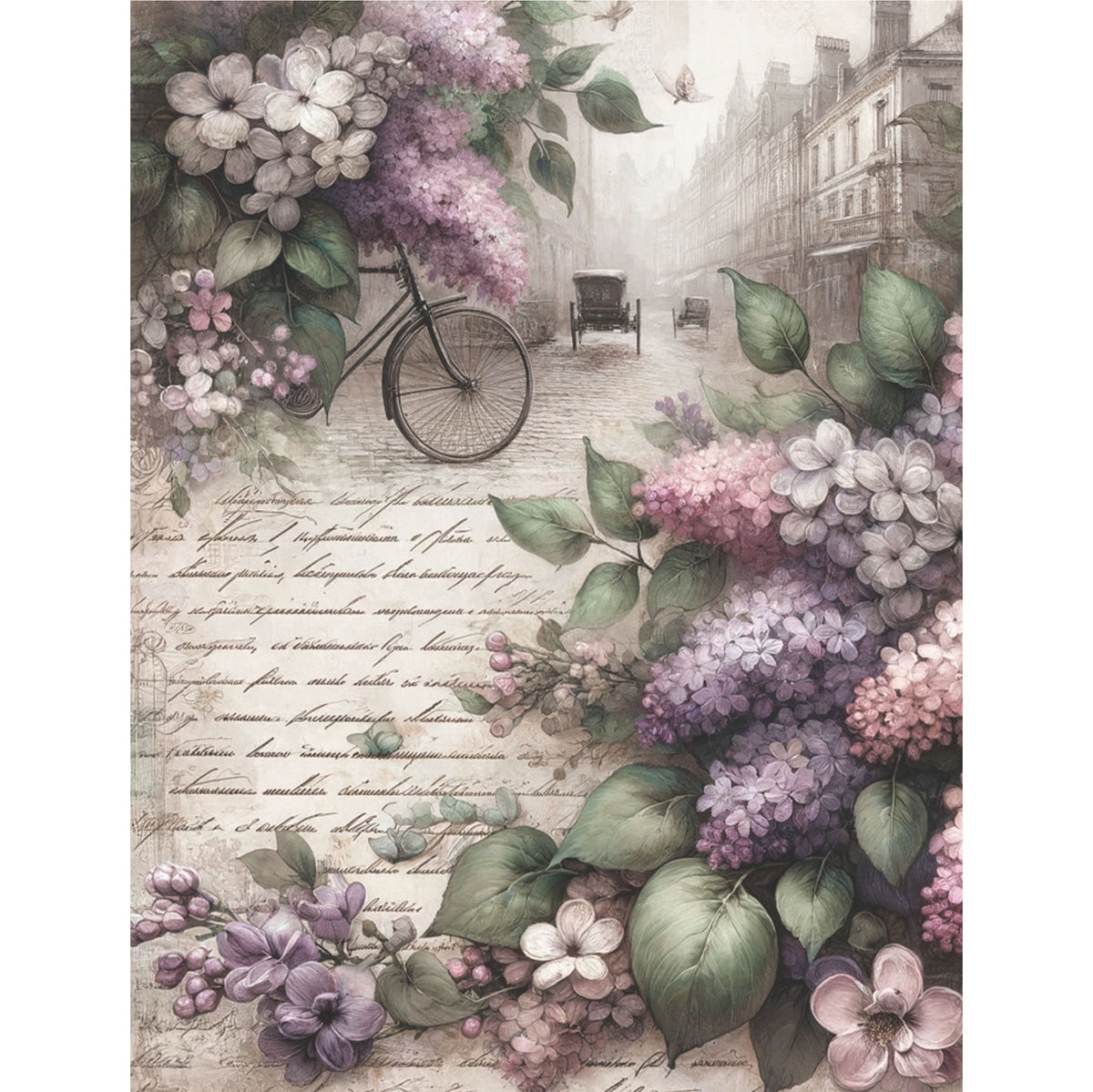 Lilac Rice Paper, 20.32 x 26.67 cm - for Decoupage Scrapbooking Cards Crafts