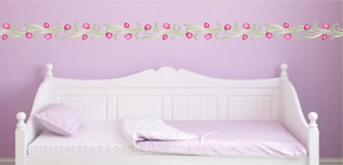 Tulip Stencil, 30.48 x 6.35 cm - Classic Border Flower