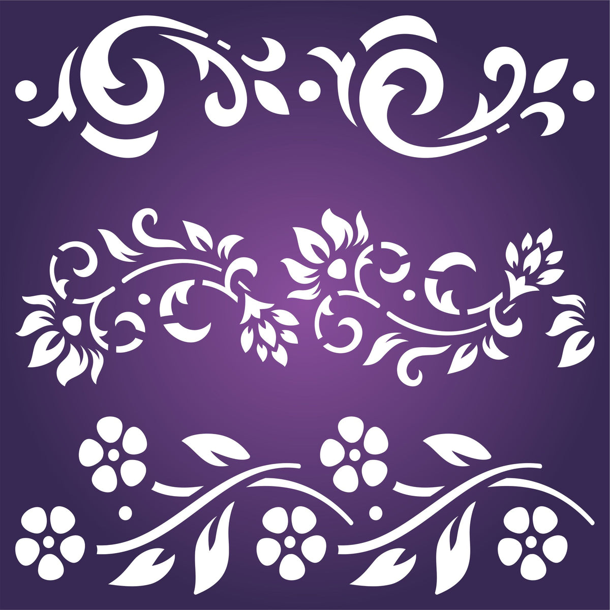 Vintage Borders Stencil - Classic Flower Border Design