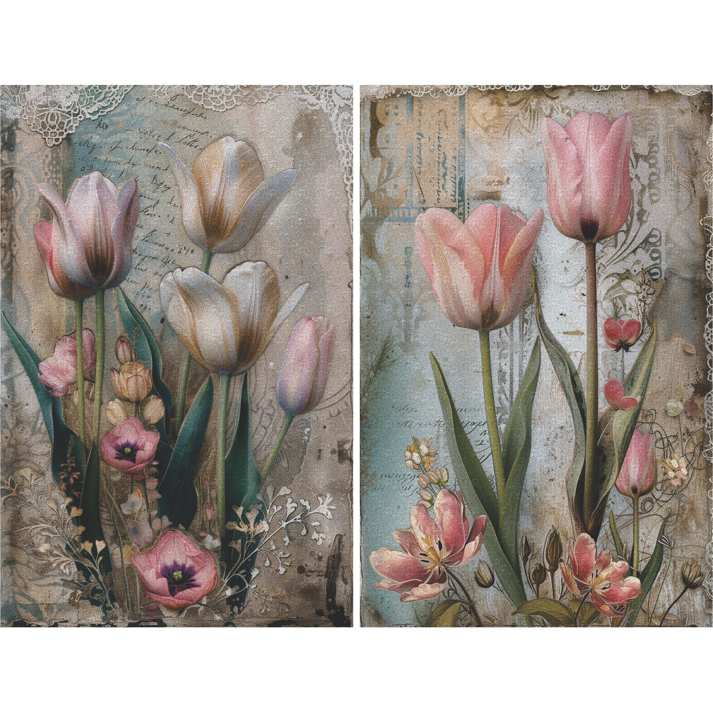 Tulips Decoupage Rice Paper, 8 x 10.5 inch - for Scrapbooking Cards Crafts