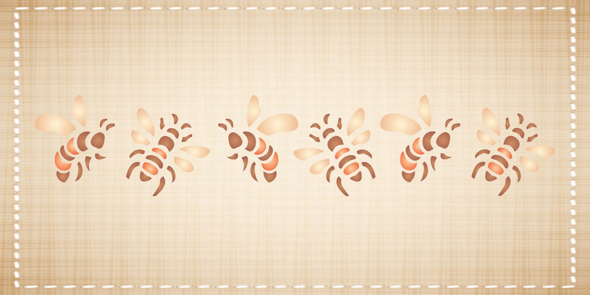 Bee Stencil, 16.51 x 3.18 cm - Insect Bug Bees Border