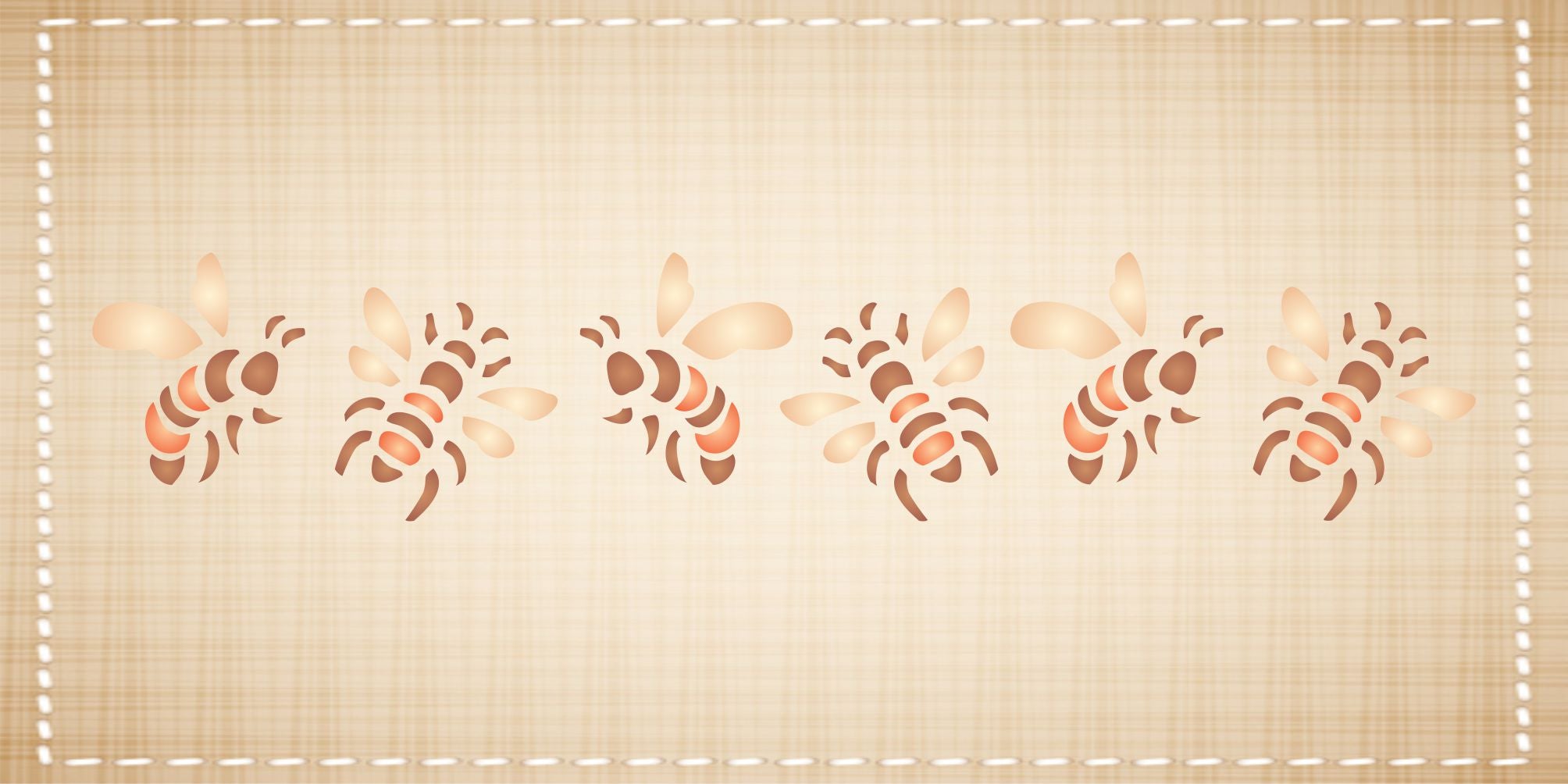 Bee Stencil, 6.5 x 1.25 inch - Insect Bug Bees Border