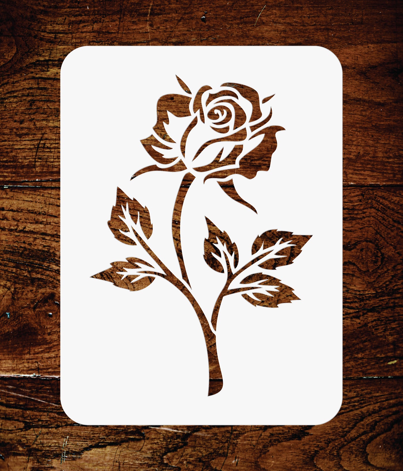 Single Rose Stencil - Bloom Flora Flower