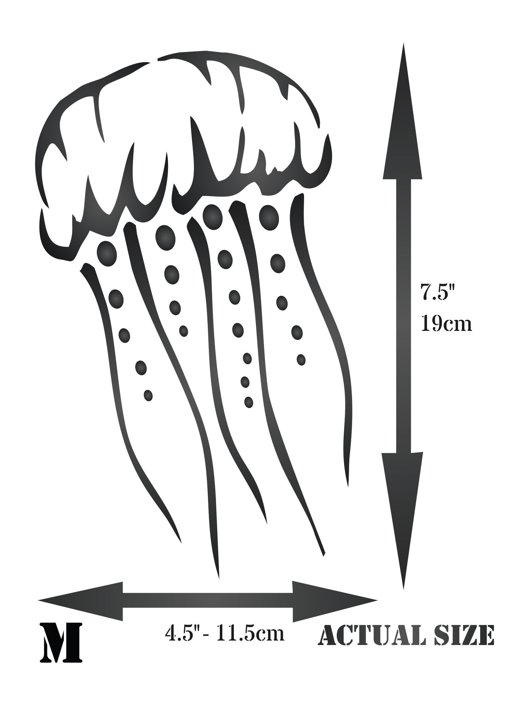 Jellyfish Stencil - Sea Ocean Nautical Seashore Reef Fish