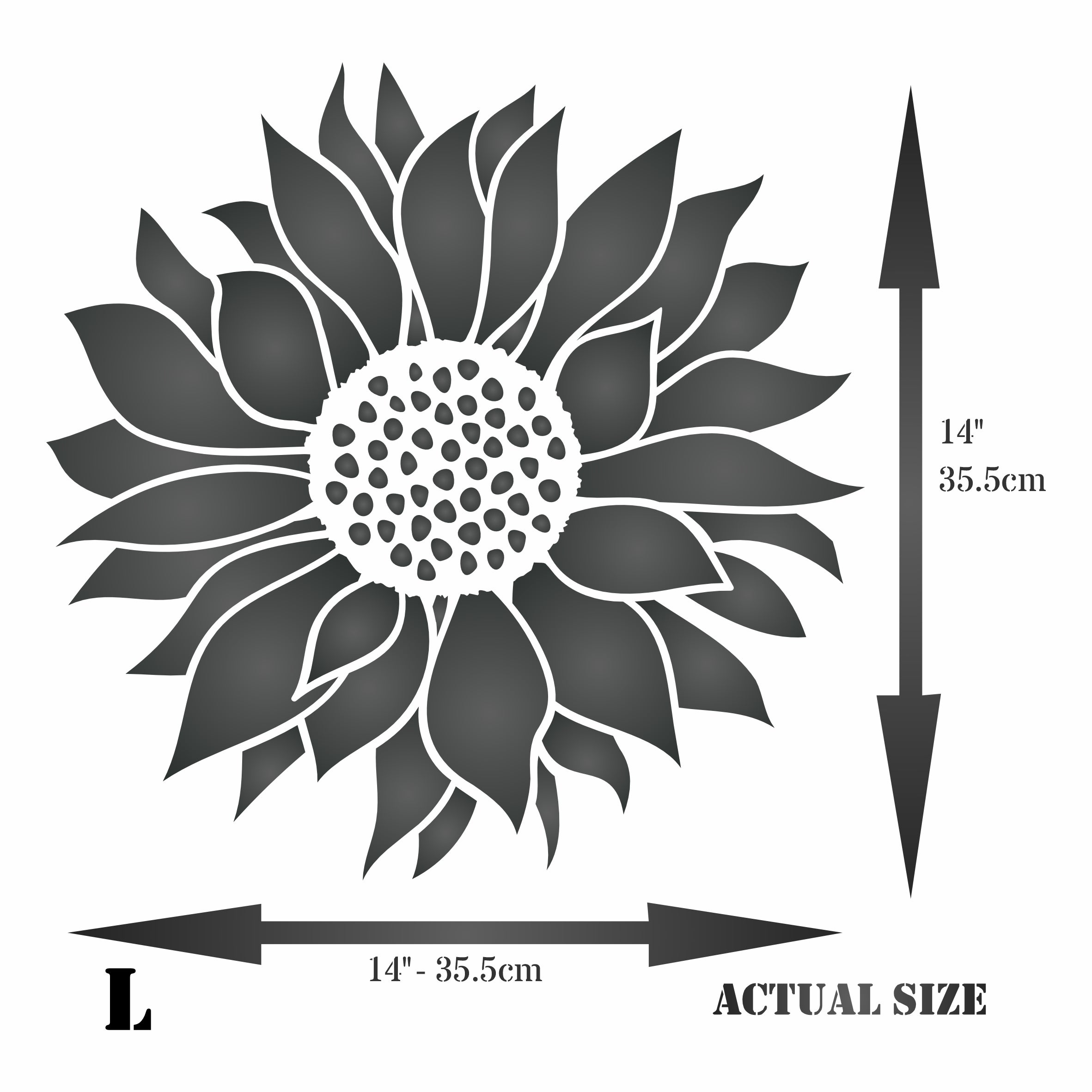 Sunflower Stencil - Classic Flower Floral Mural Art