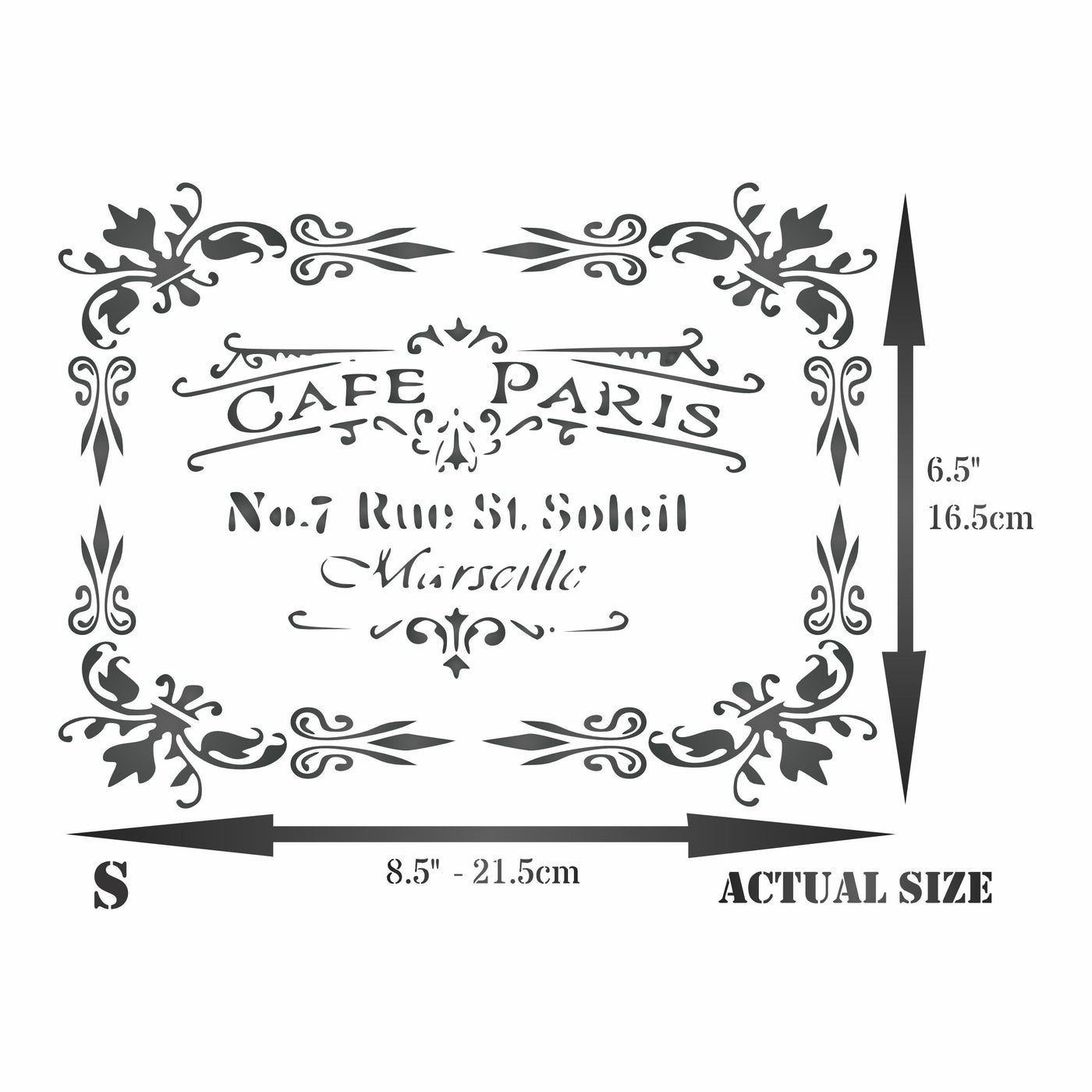 Cafe Paris Stencil, 10.5 x 8.5 inch - Vintage French Themed Sign Label