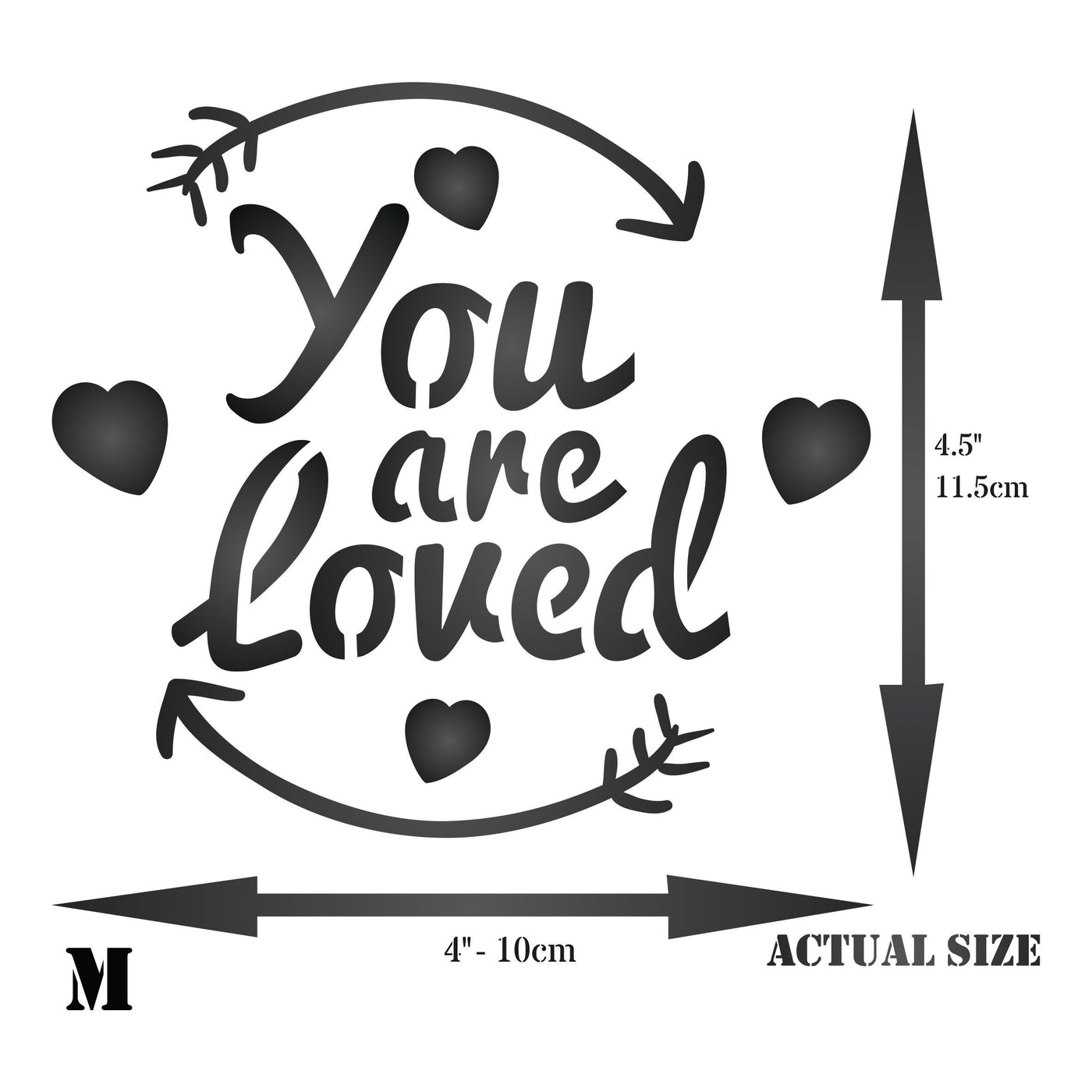 You are Loved Stencil - Valentines Day Saying Quote Love