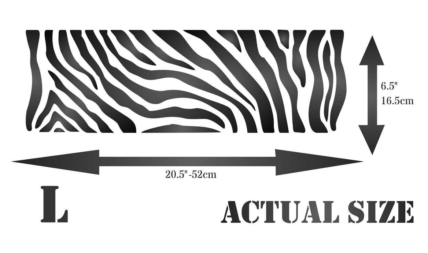 Zebra Stripe Stencil - Animal Skin Pattern Border