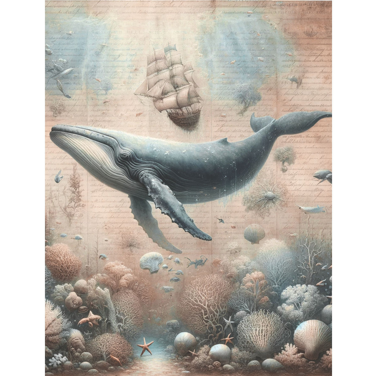 Underwater Rice Paper, 20.32 x 26.67 cm - for Decoupage Scrapbooking Cards Crafts