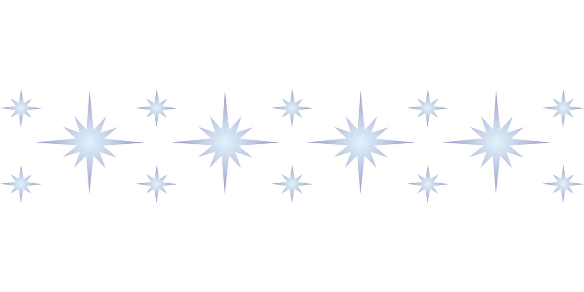 Star Celestial Border Stencil, 30.48 x 11.43 cm - Celestial Large Stars Design