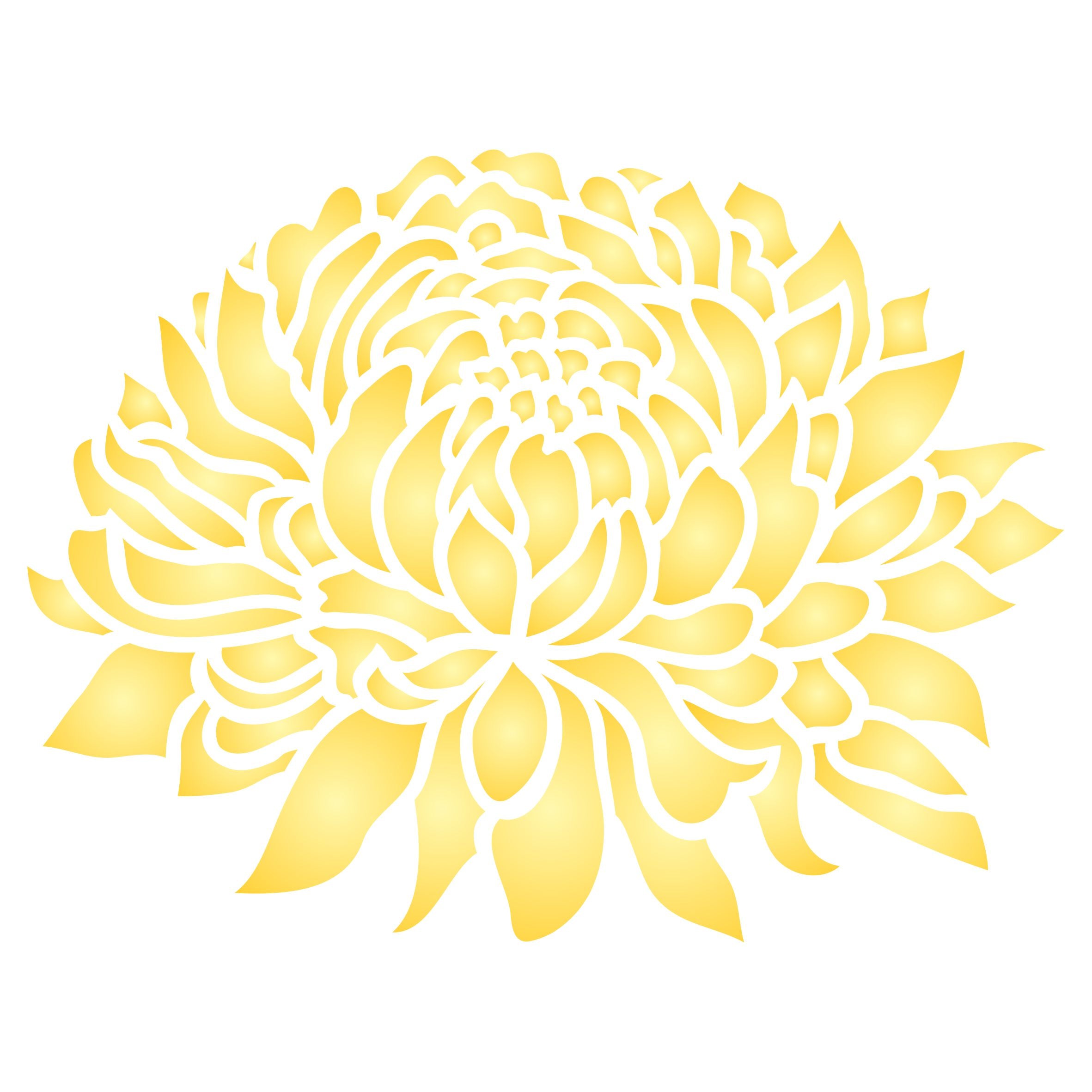 Chrysanthemum Stencil - Large Flower Flora Mums