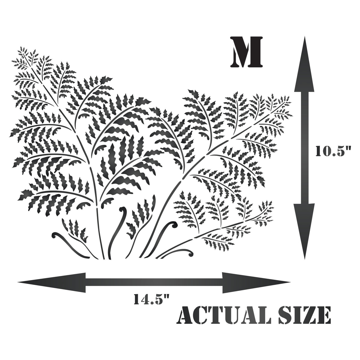 Tree Fern Stencil , 20.5 x 15 inch- Large Tropical Ferns