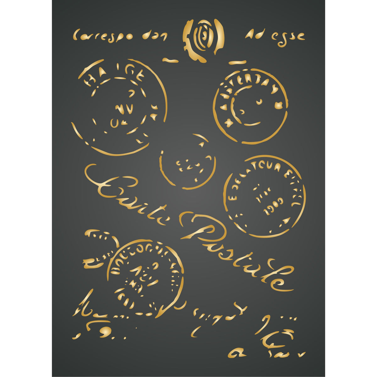 Postmark Layering Stencil, 11.43 x 16.51 cm- Postal Mask use to Add Texture