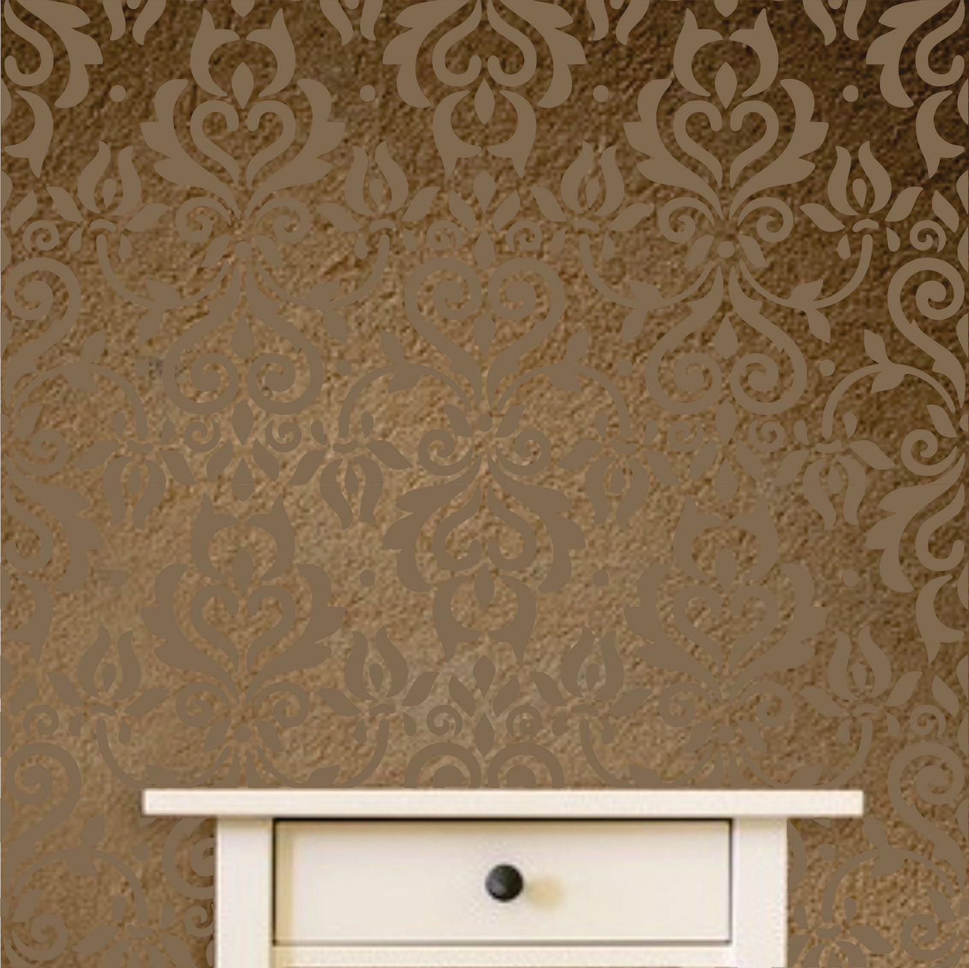 Damask Tile Stencil - Reusable Victorian Floor Furniture