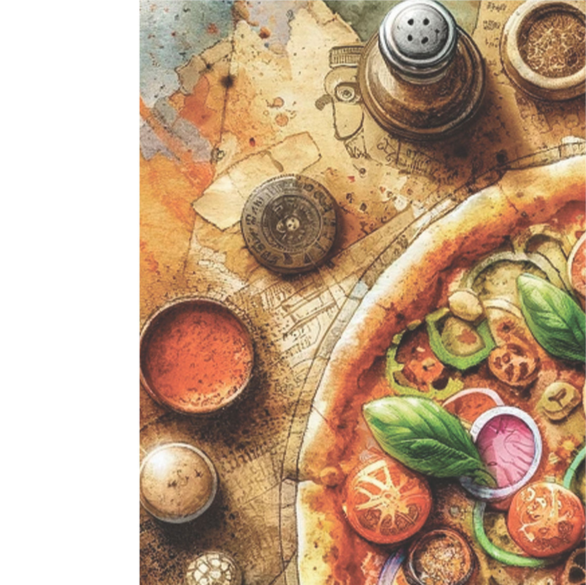 Pizza Rice Paper, 20.32 x 26.67 cm - for Decoupage Scrapbooking Cards Crafts