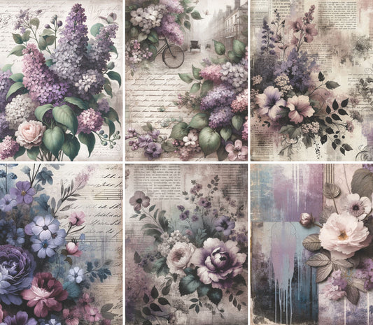 Lilac Rice Paper, 20.32 x 26.67 cm - for Decoupage Scrapbooking Cards Crafts