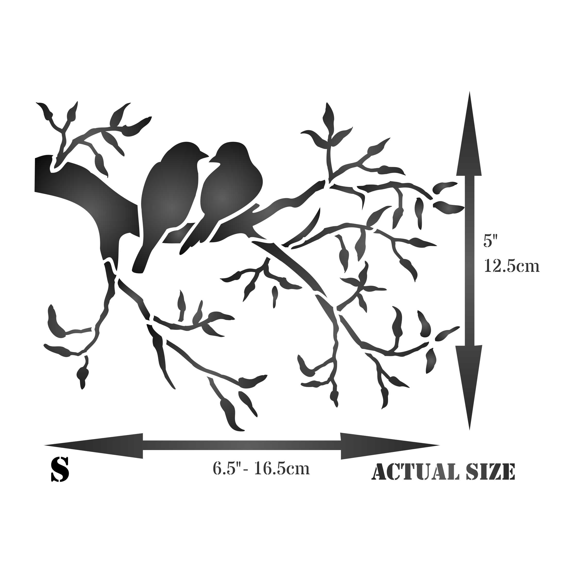 Love Birds Stencil - Love Bird on a Branch