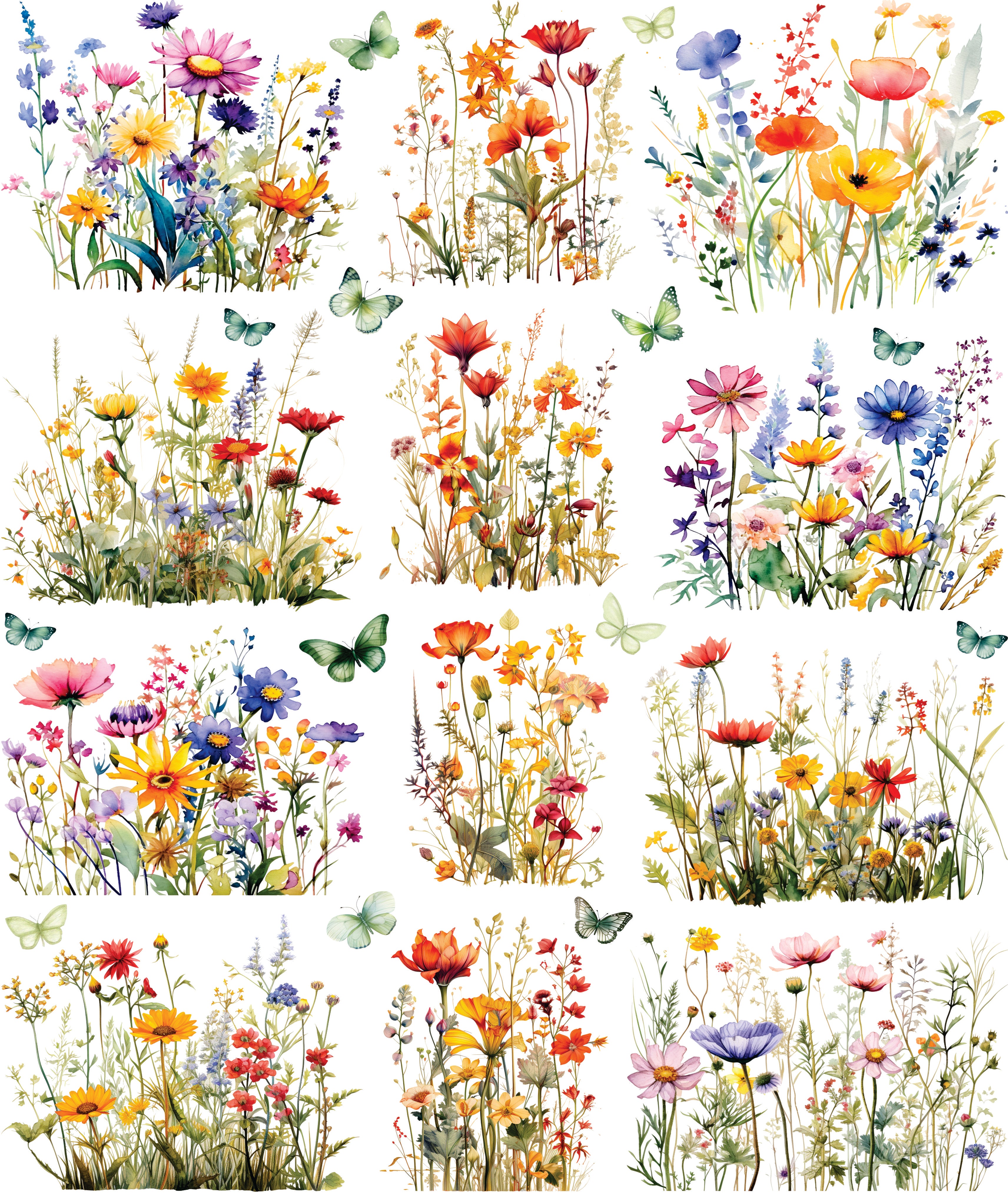 Meadow Decoupage Rice Paper, 11.5 x 14.5 inch - for Scrapbooking Cards Crafts