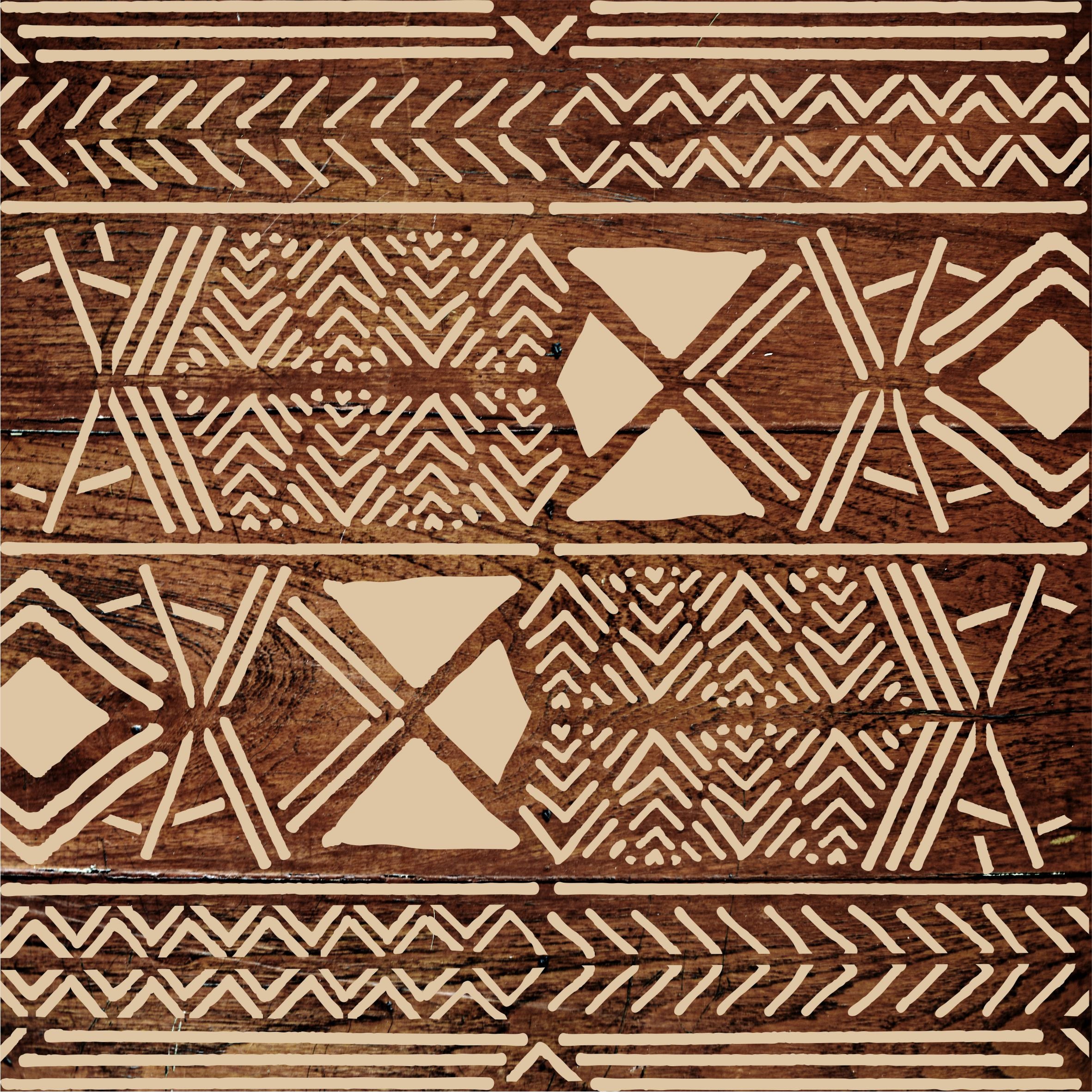 Mudcloth Stencil - African Mali Mud Cloth Bogolan Fabric Design