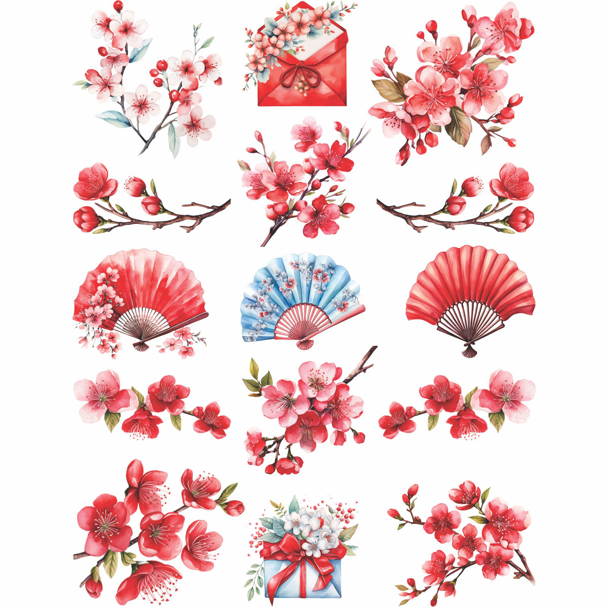Chinese New Year Rice Paper, 20.32 x 26.67 cm - for Decoupage Crafts