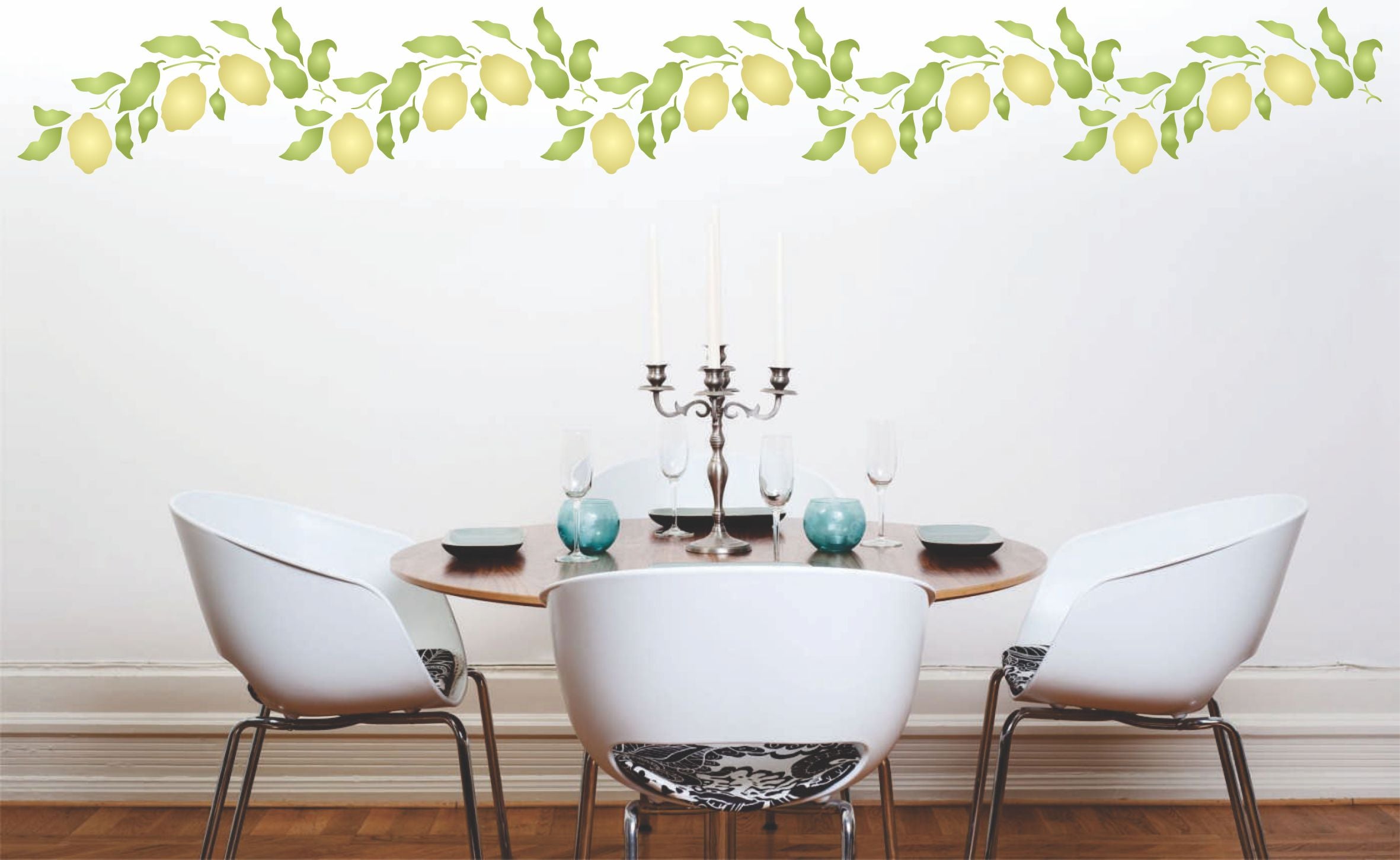 Lemon Branch Stencil, 12.5 x 6.5 inch - Classic Fruit Lemon Bough