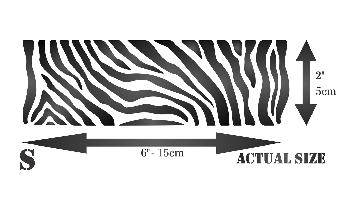 Zebra Stripe Stencil - Animal Skin Pattern Border