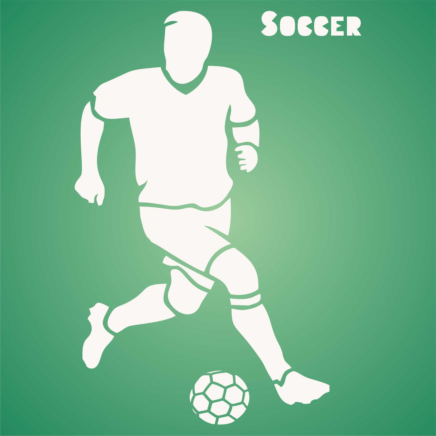 Soccer Stencil - Athlete UK Football Soccer Player Ball Word Quote