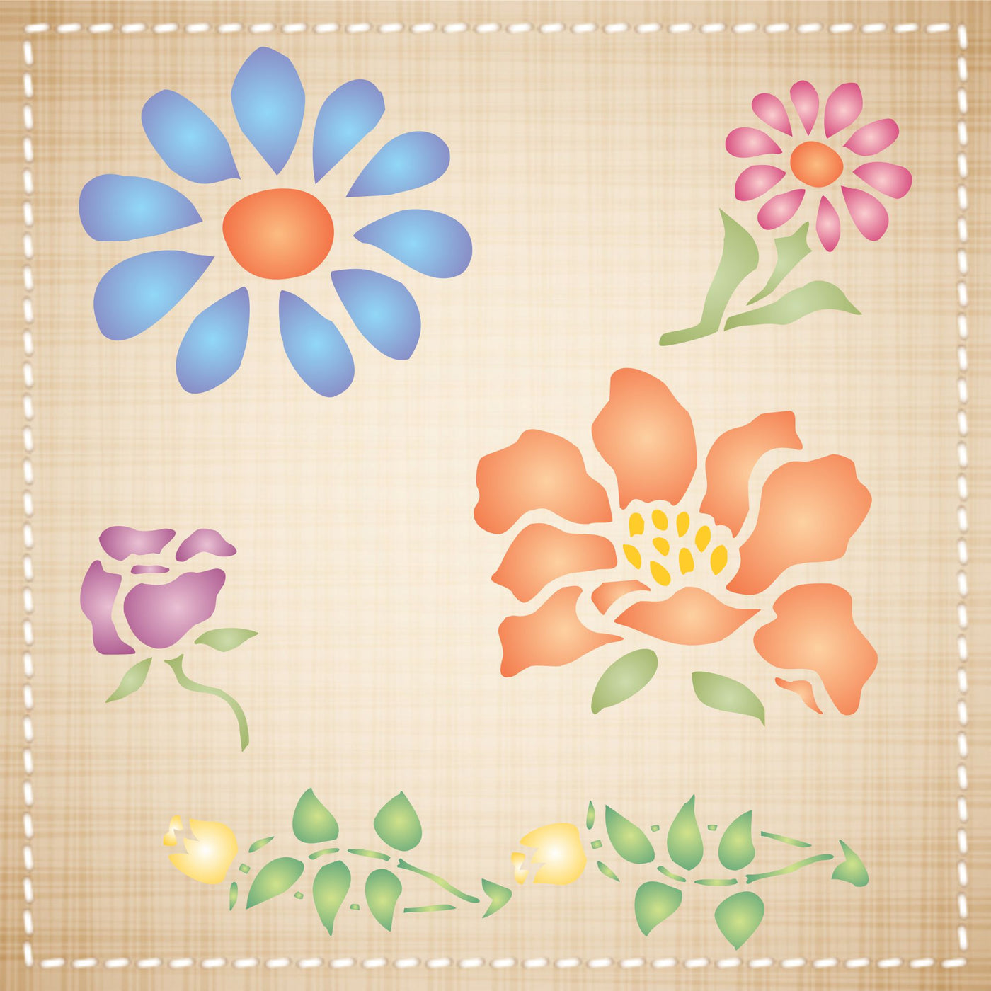 Flower Stencil - Floral Flowers FloraPainting Cards