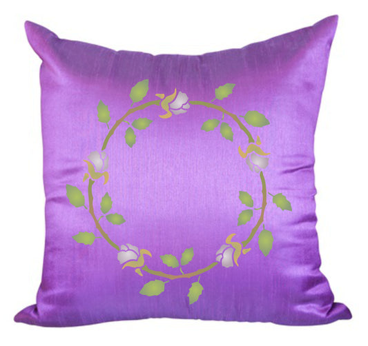 Rose Wreath Stencil, 25.4 x 25.4 cm - Ring of Roses Flower Rosebuds