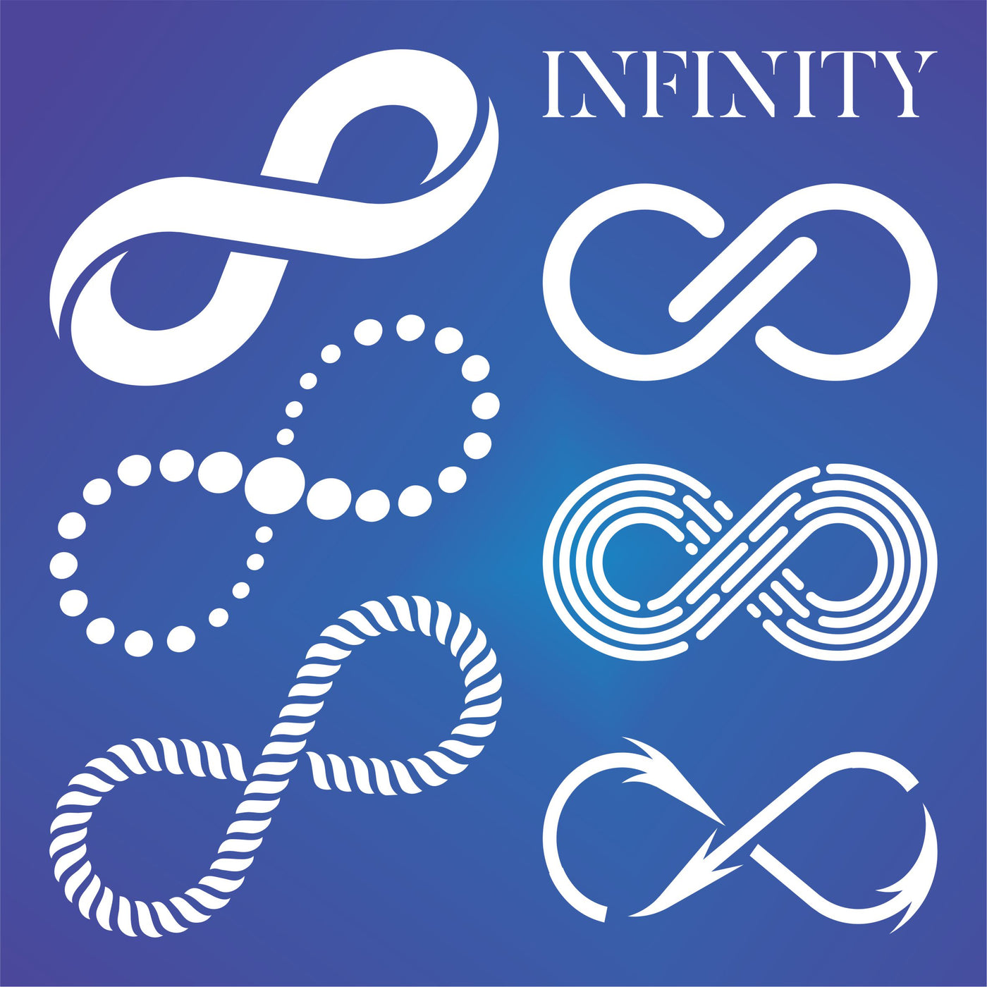 Infinity Stencil - 6 Different Infinity Symbol