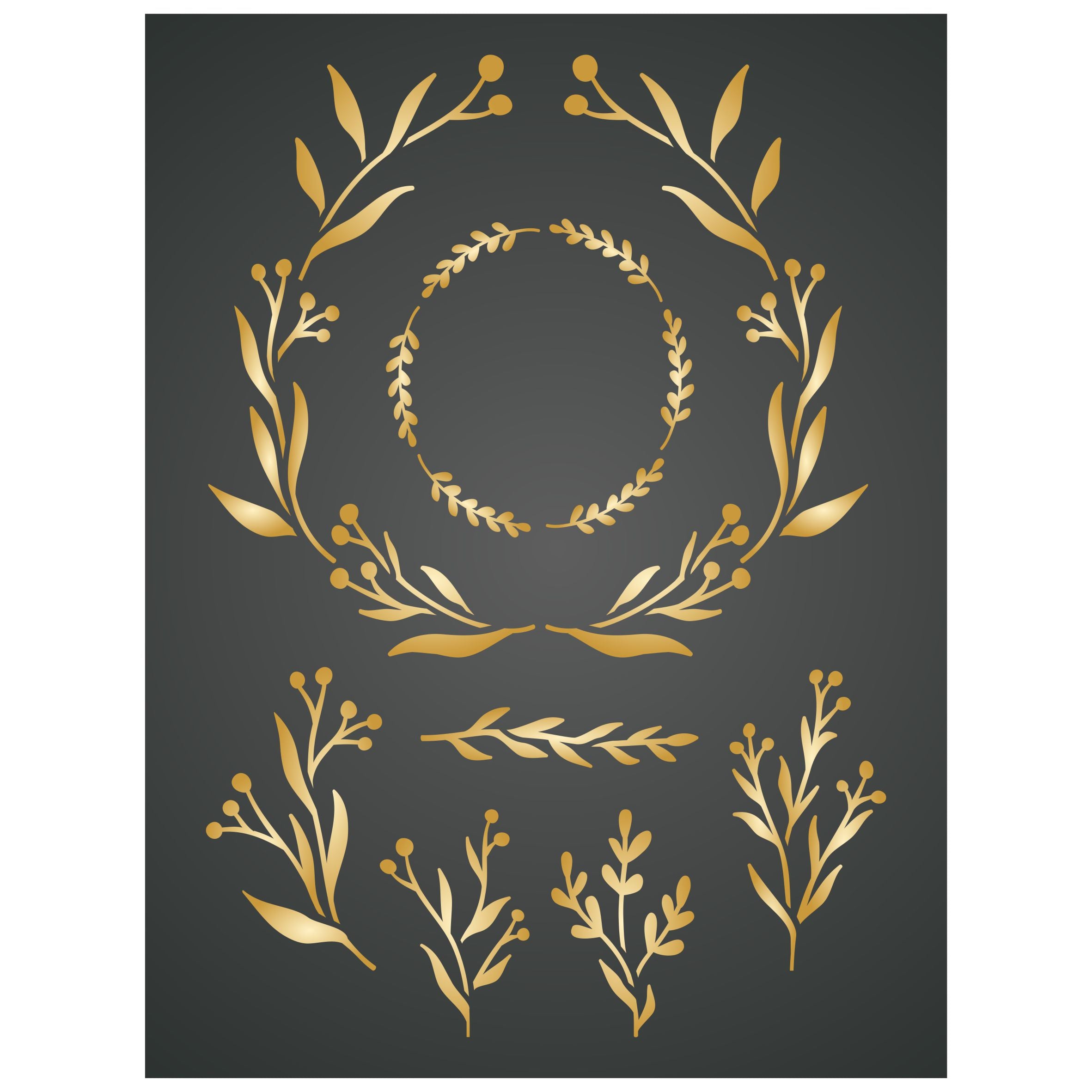 Olive Leaf Layering Stencil, 4.5 x 6.5 inch - Wreath Mask use to Add Texture