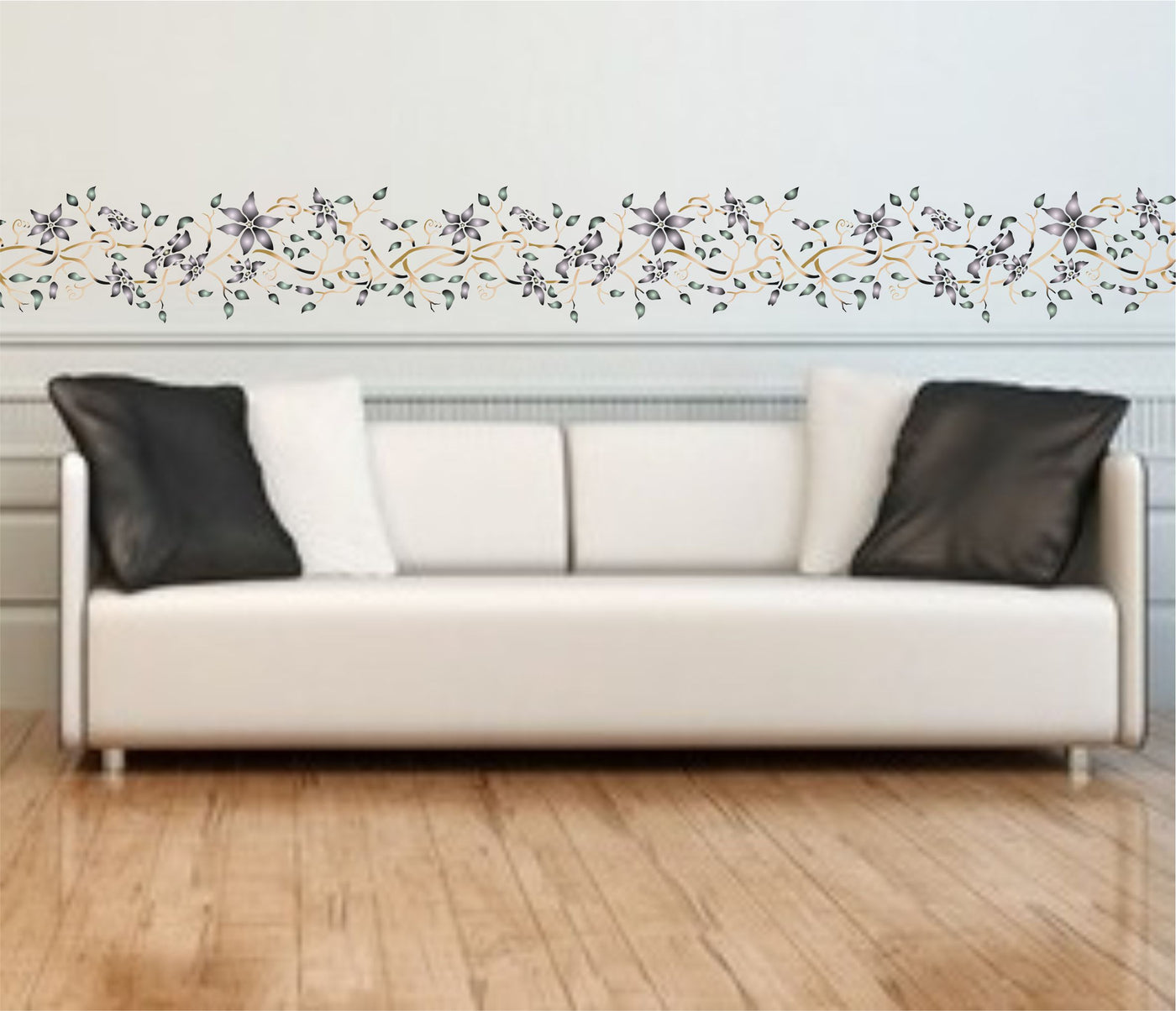 Clematis Stencil,20.5 x 6.5 inch - Classic Border Flower