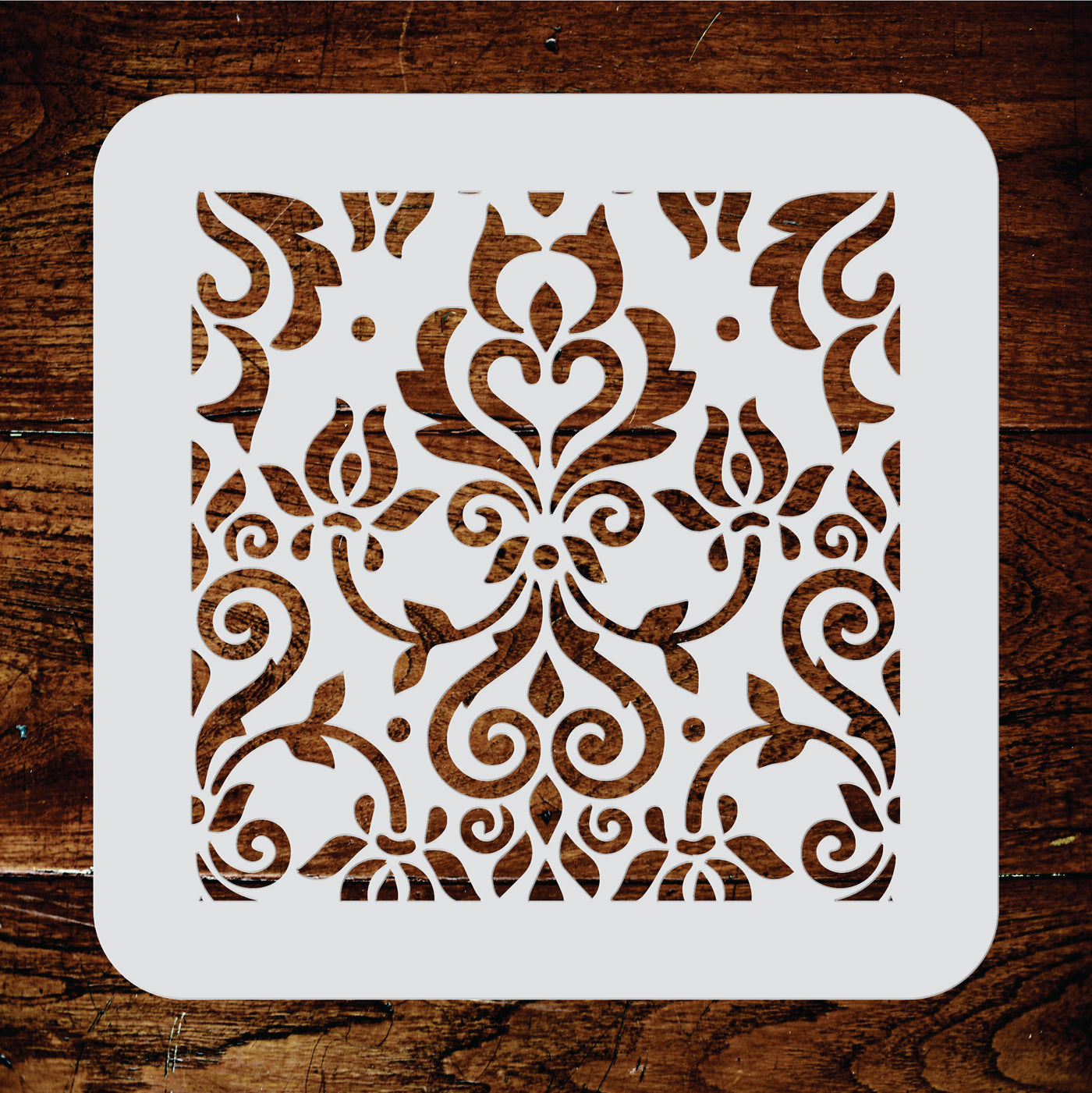 Damask Tile Stencil - Reusable Victorian Floor Furniture