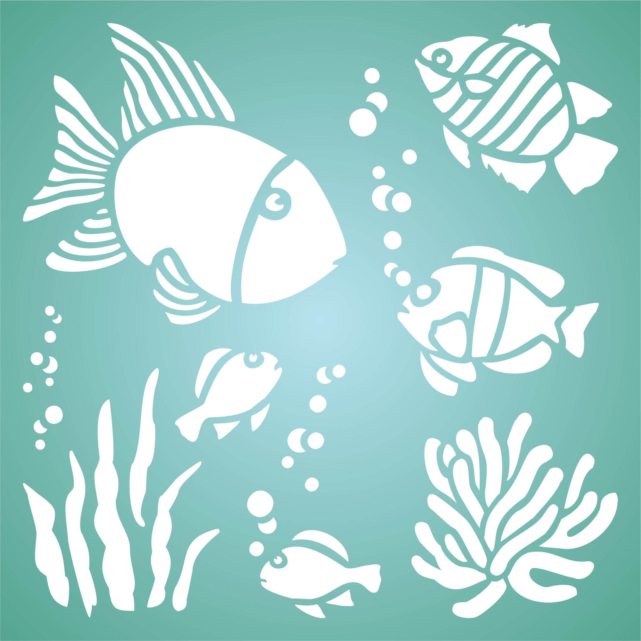 Tropical Fish Stencil - Scrapbooking Tropical Fish Decor