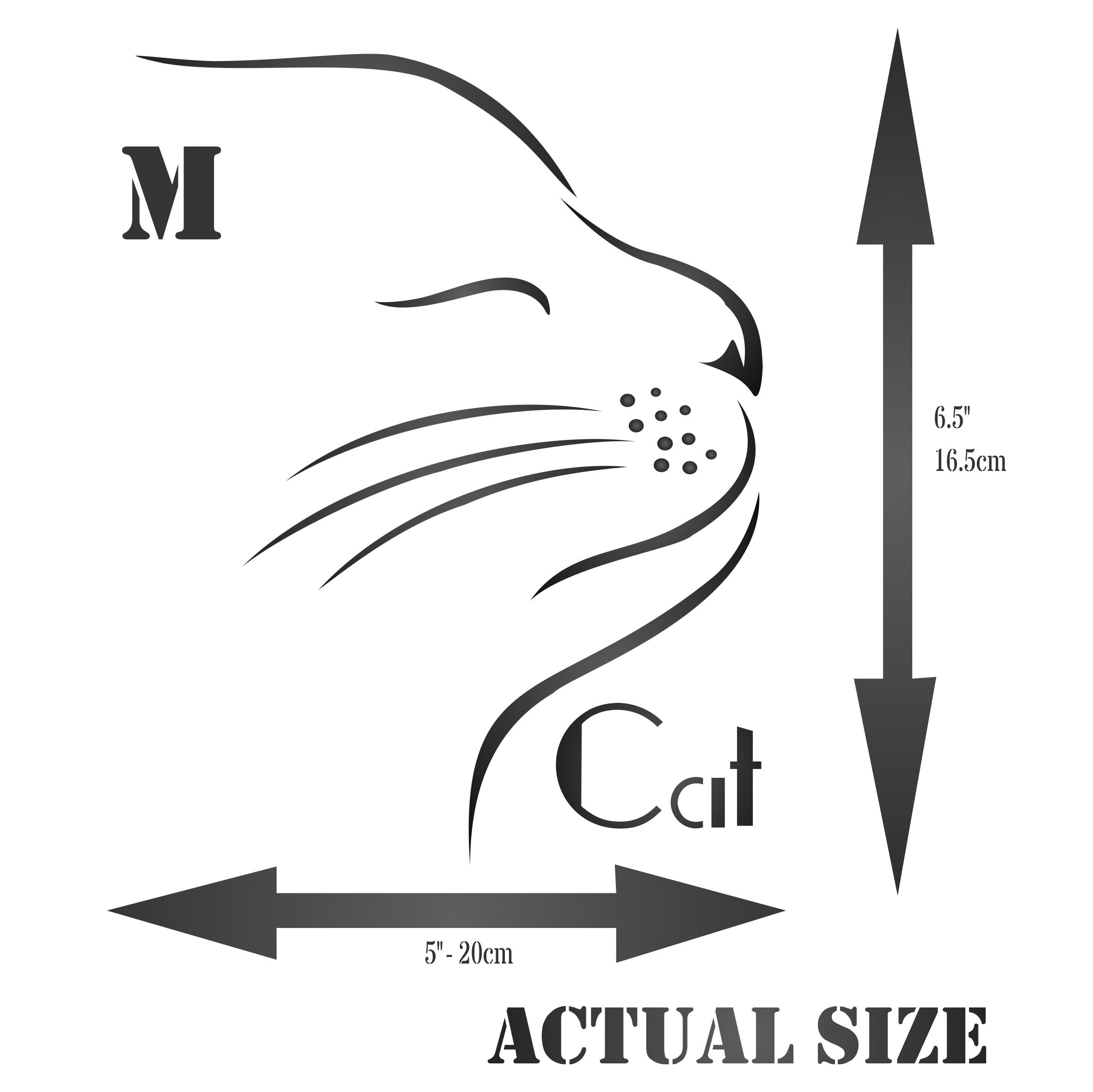 Cat Stencil - Line Art Pet Friend Animal Head