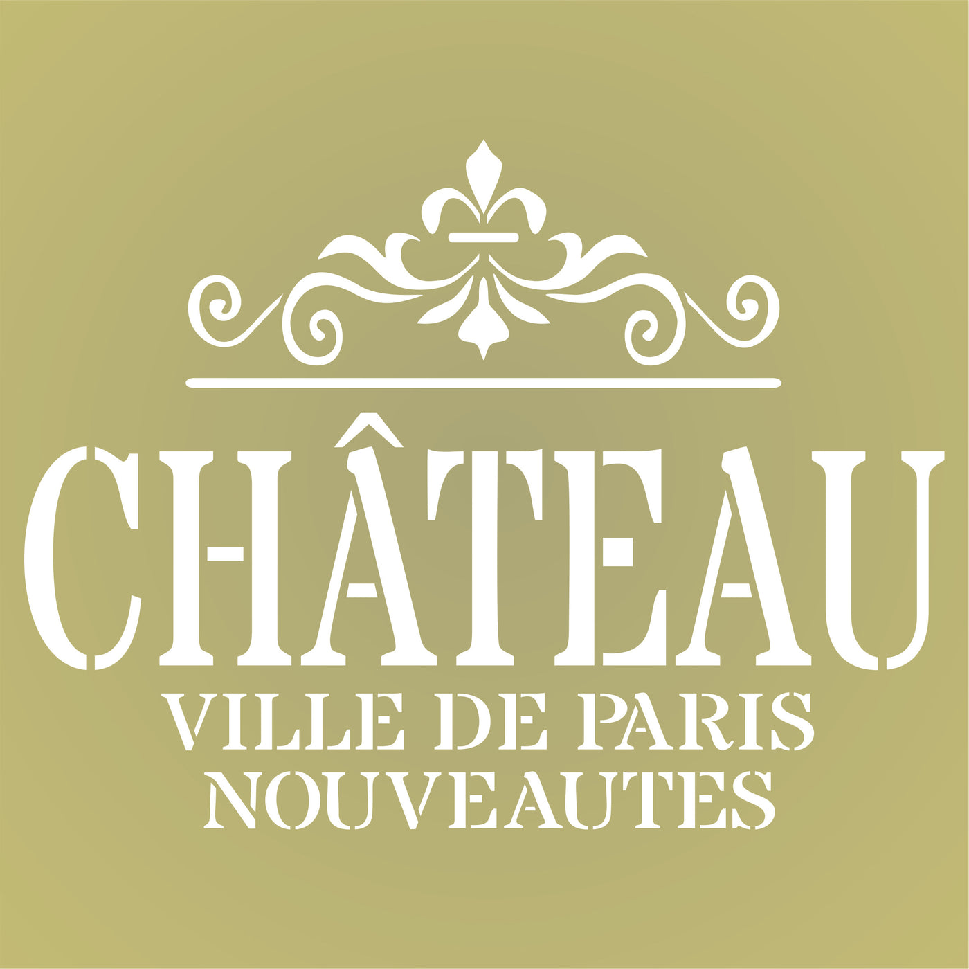 Chateau Stencil - Vintage French Wine Themed Word