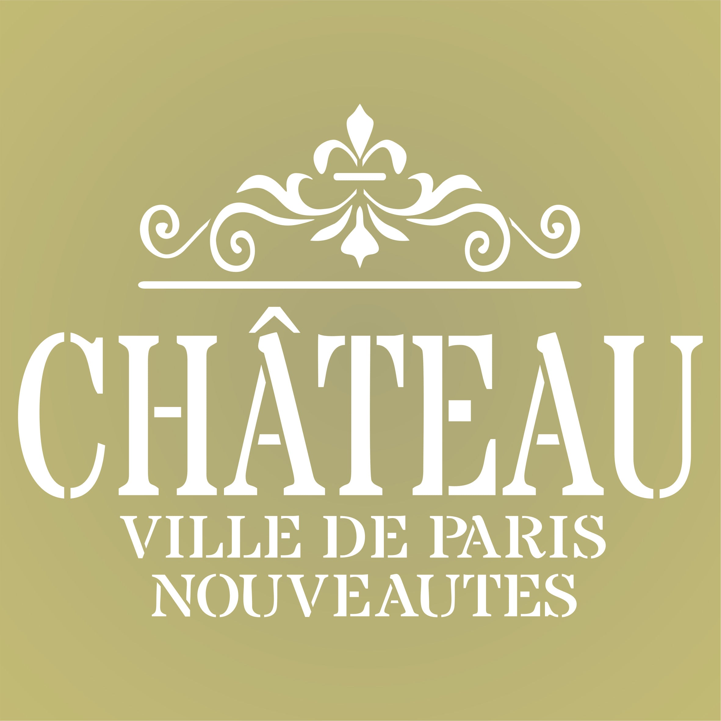 Chateau Stencil - Vintage French Wine Themed Word