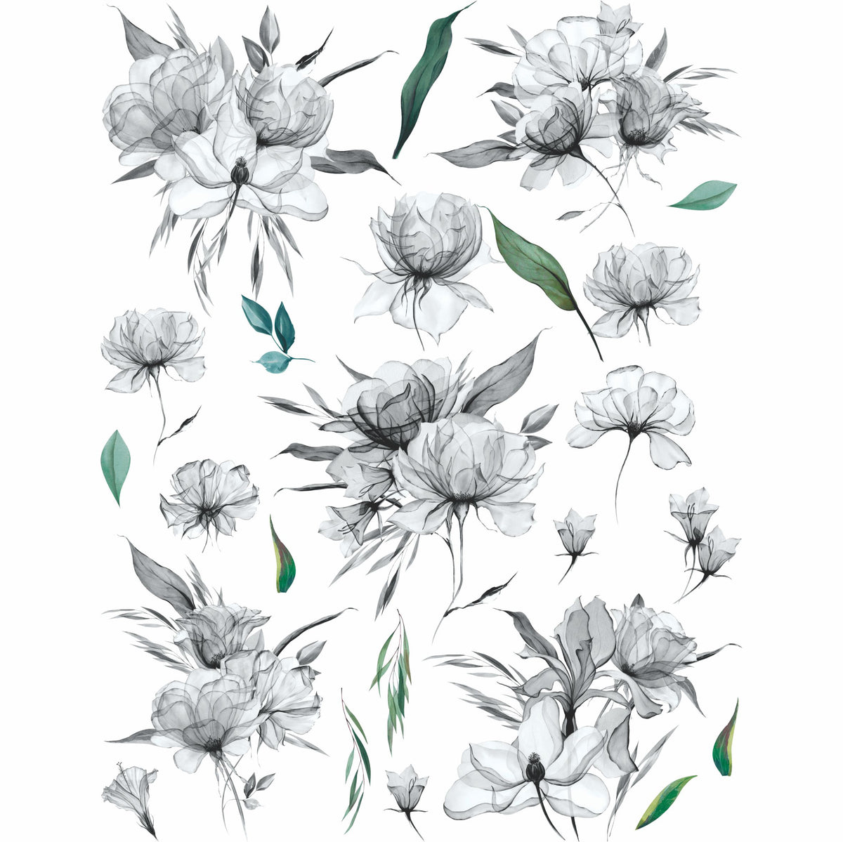 Transparent Flowers Rice Paper, 20.32 x 26.67 cm - for Decoupage Furniture Crafts