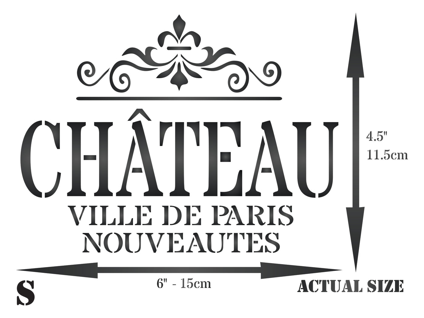 Chateau Stencil - Vintage French Wine Themed Word