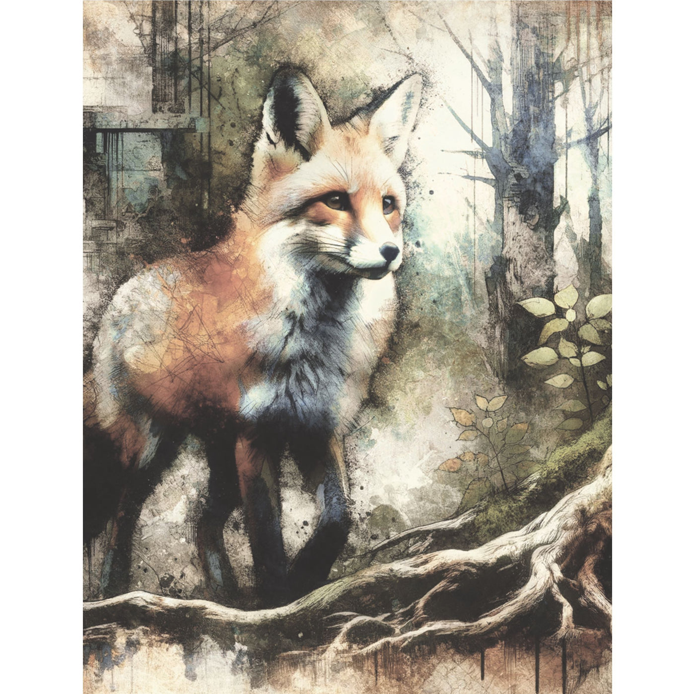 Forest Animals Rice Paper, 8 x 10.5 inch - for Decoupage Scrapbooking Cards Crafts