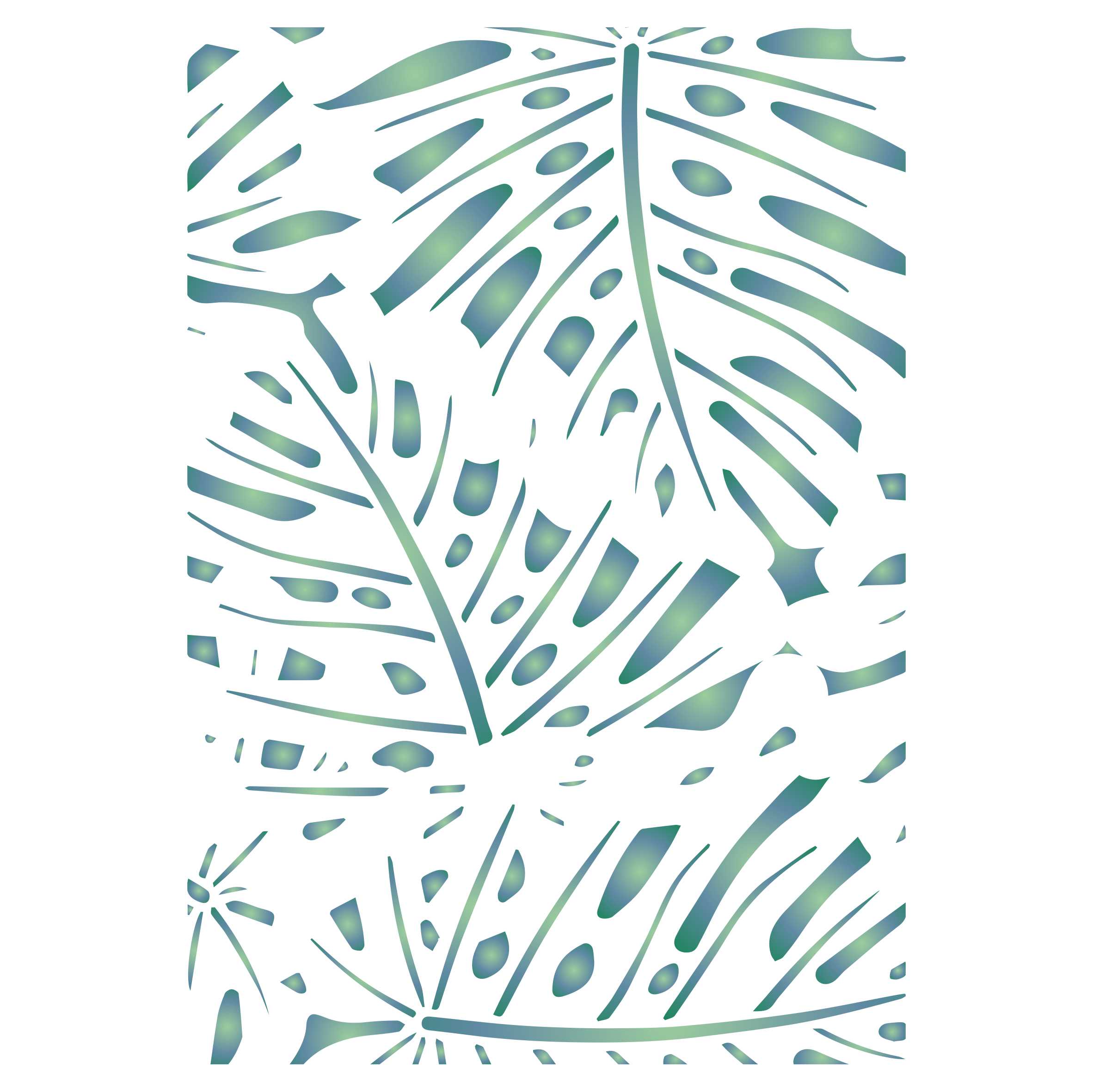 Monstera Layering Stencil, 4.5 x 6.5 inch - Grunge Tropical Leaf Mask use to Add Texture