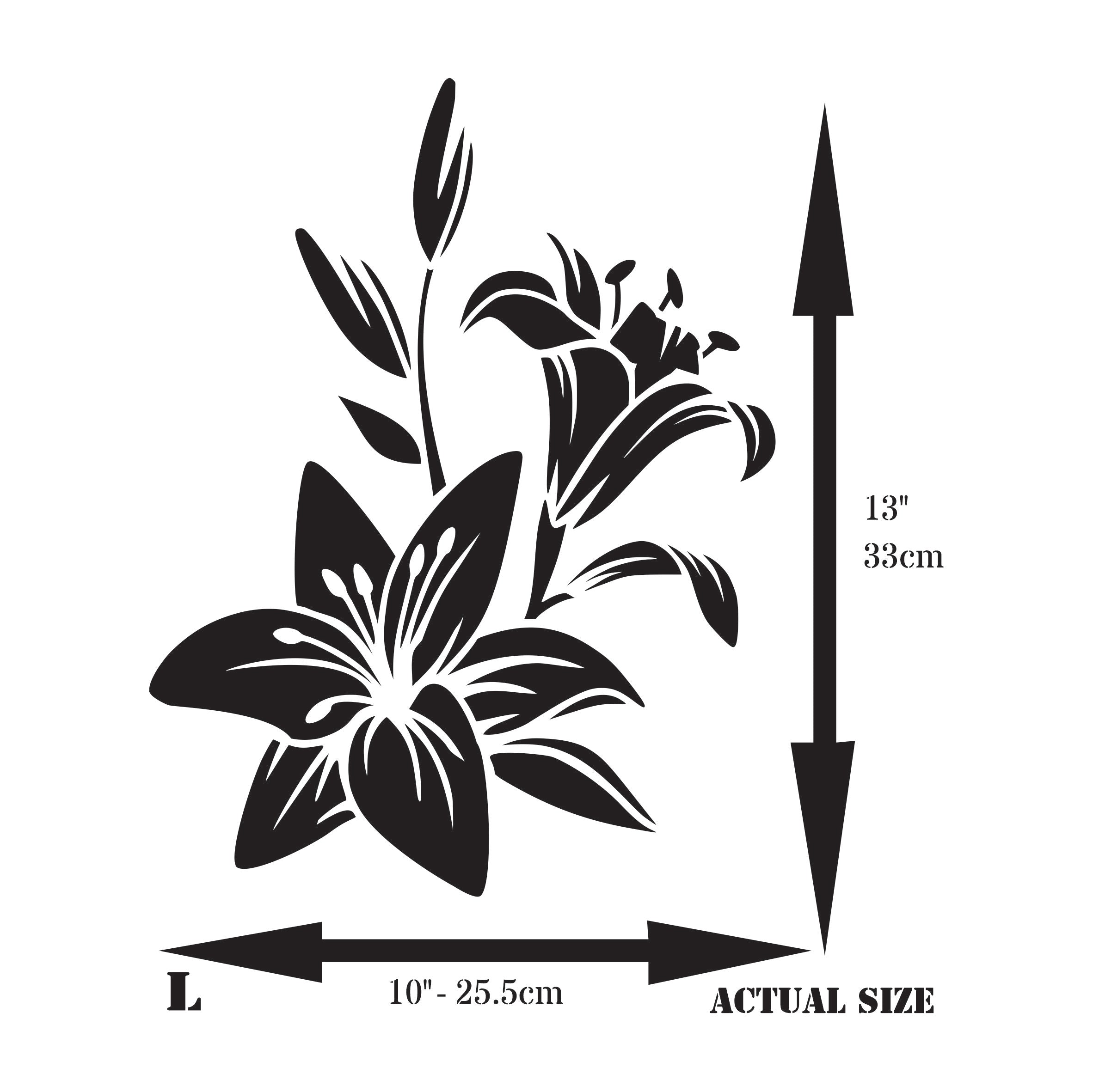 Easter Lily Stencil - Perennial Flower Floral Arum Calla Lilies