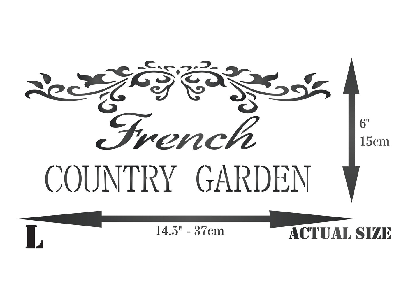 French Country Stencil - Vintage French Garden Word