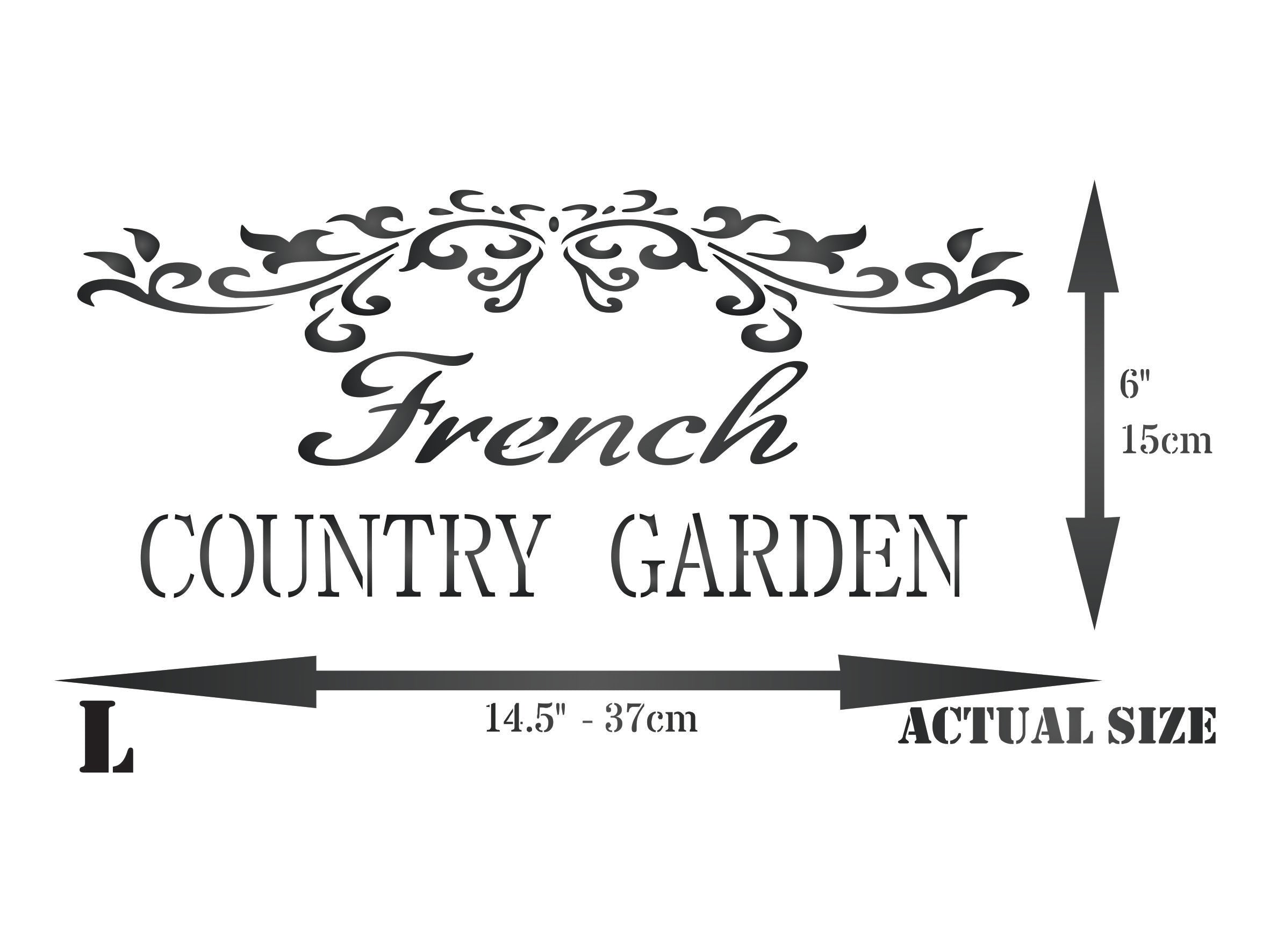 French Country Stencil - Vintage French Garden Word