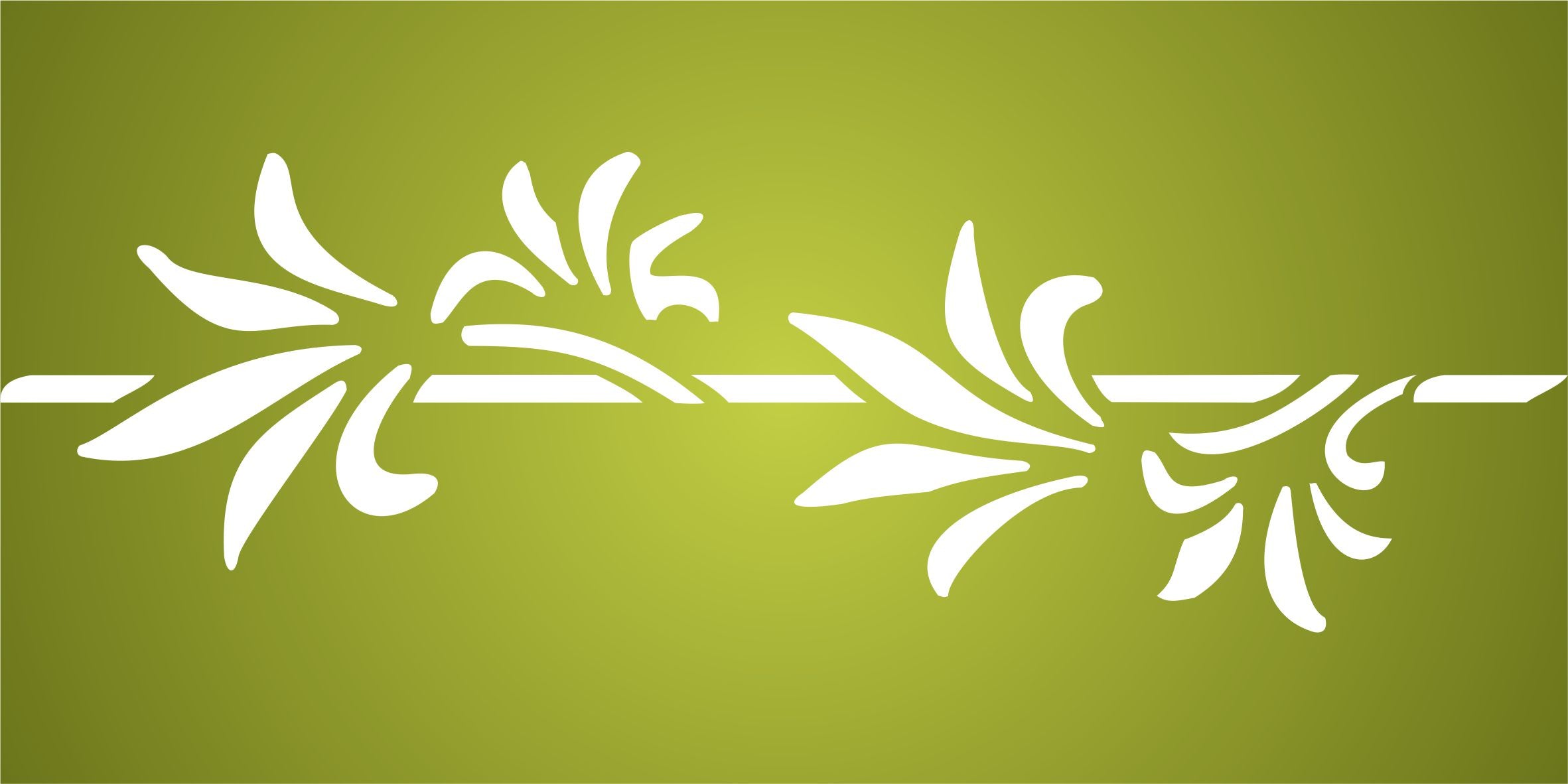 Palm Leaf Stencil - Classic Art Deco Leaf Border