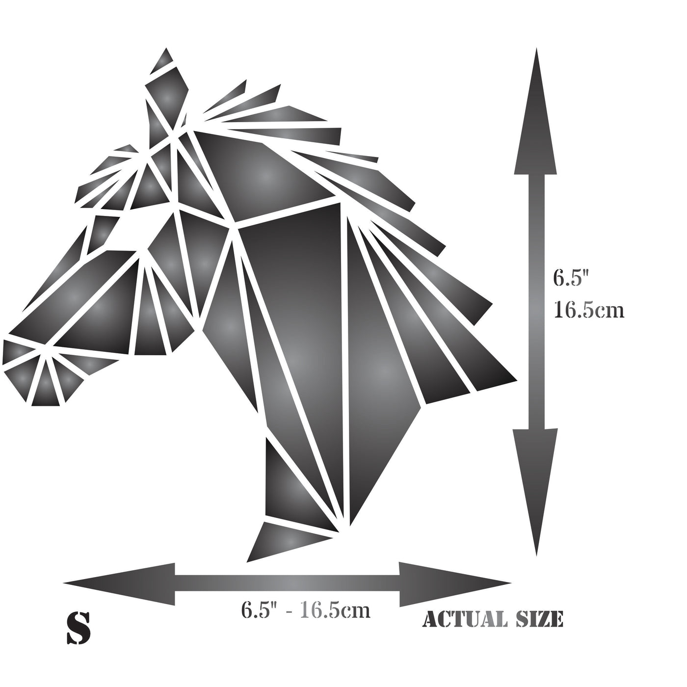 Horse Stencil - Geometric Decor Pony Head