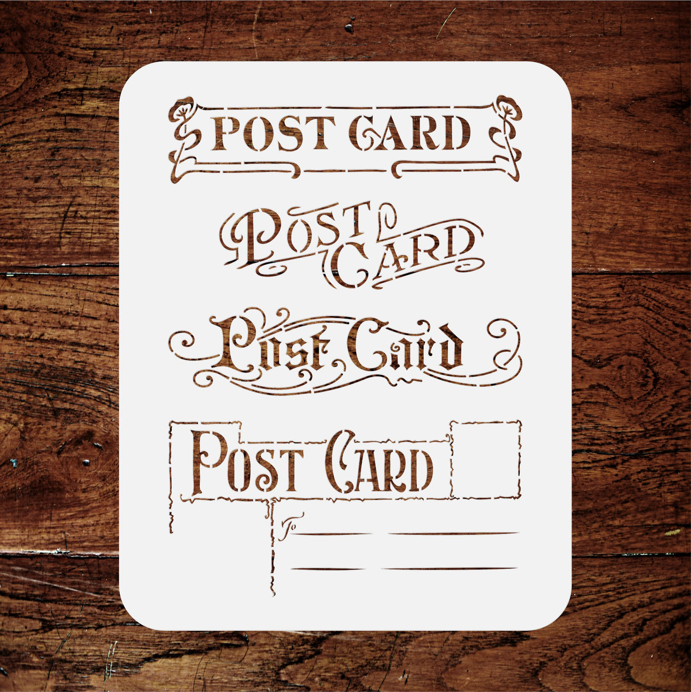 Post Cards Stencil - Vintage Post Card Headers